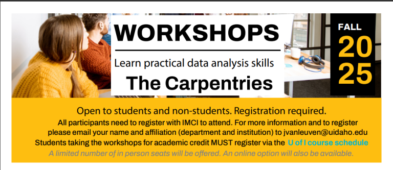 Data Carpentries:  Fall 2025 – Learn Practical Data Analysis Skills
